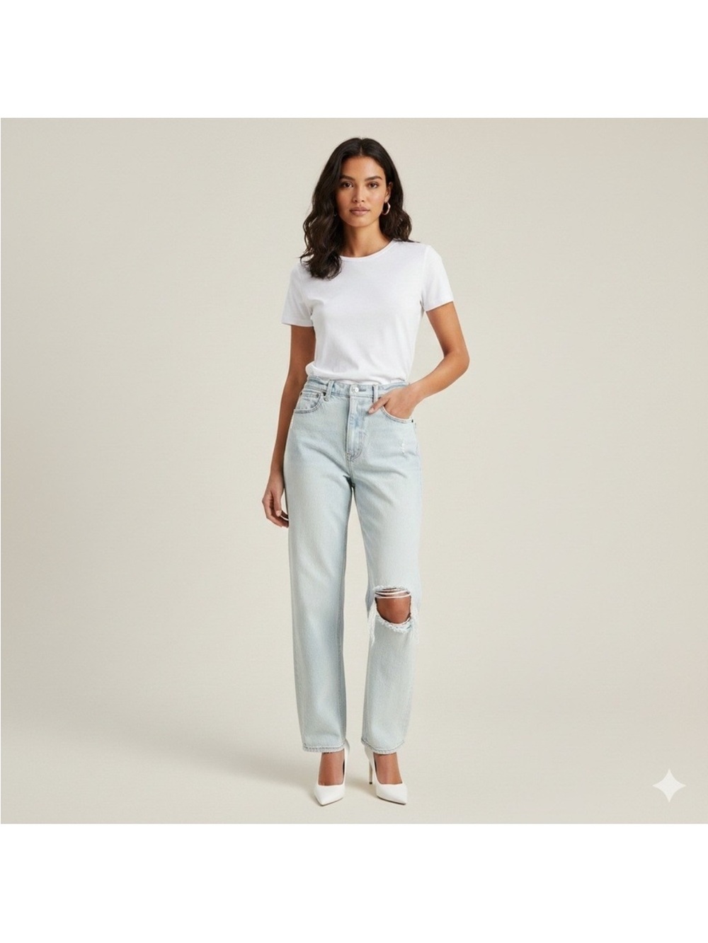 Abercrombie & Fitch Light Blue High-Rise the 90s straight ultra high rise